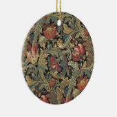 Rich Floral Tapestry Brocade Antiek Classic Keramisch Ornament (Rechts)
