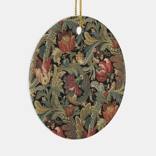 Rich Floral Tapestry Brocade Antiek Classic Keramisch Ornament (Rechts)