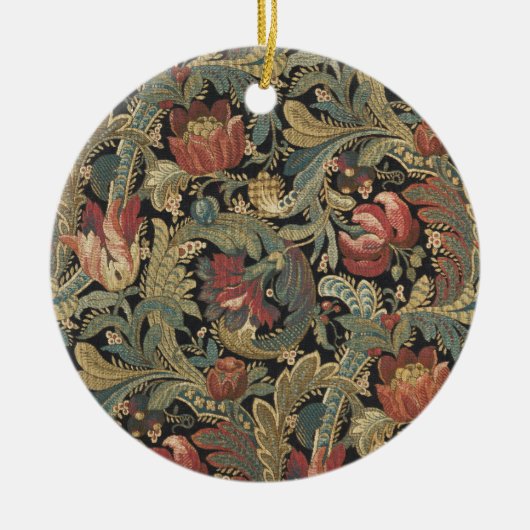 Rich Floral Tapestry Brocade Antiek Classic Keramisch Ornament (Voorkant)
