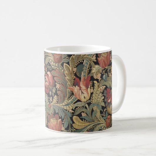 Rich Floral Tapestry Brocade Antiek Classic Koffiemok (Voorkant rechts)