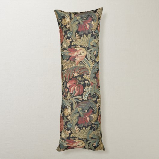 Rich Floral Tapestry Brocade Antiek Classic Lichaamskussen (Achterkant (Verticaal))