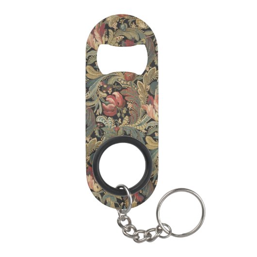 Rich Floral Tapestry Brocade Antiek Classic Mini Flessenopener (Achterkant)
