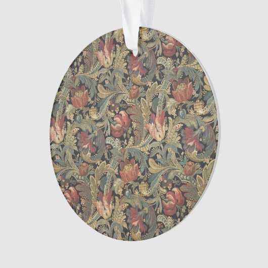 Rich Floral Tapestry Brocade Antiek Classic Ornament (voorkant)