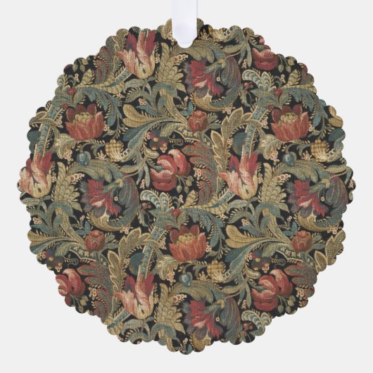 Rich Floral Tapestry Brocade Antiek Classic Ornament Kaart (Voorkant)