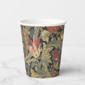 Rich Floral Tapestry Brocade Antiek Classic Papieren Bekers (Achterkant)