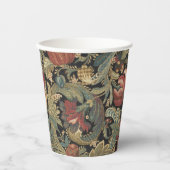 Rich Floral Tapestry Brocade Antiek Classic Papieren Bekers (Voorkant)