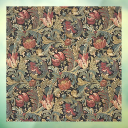 Rich Floral Tapestry Brocade Antiek Classic Raamsticker (Vel 3)