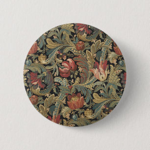 Rich Floral Tapestry Brocade Antiek Classic Ronde Button 5,7 Cm