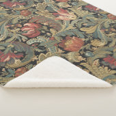 Rich Floral Tapestry Brocade Antiek Classic Sherpa Deken (3/4)