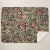 Rich Floral Tapestry Brocade Antiek Classic Sherpa Deken (Voorkant (horizontaal))