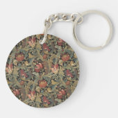 Rich Floral Tapestry Brocade Antiek Classic Sleutelhanger (Achterkant)