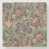 Rich Floral Tapestry Brocade Antiek Classic Stenen Onderzetter (Voorkant)