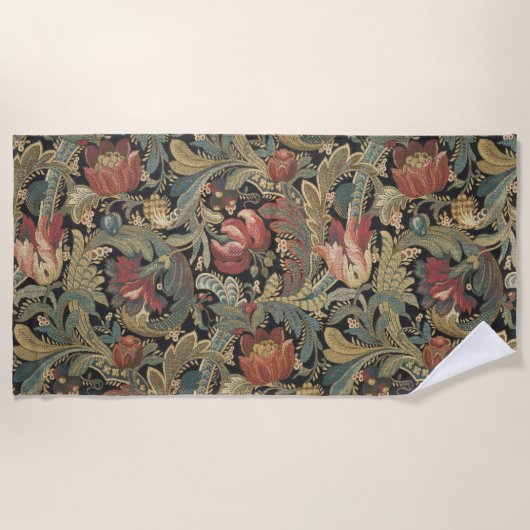 Rich Floral Tapestry Brocade Antiek Classic Strandlaken (Voorkant)