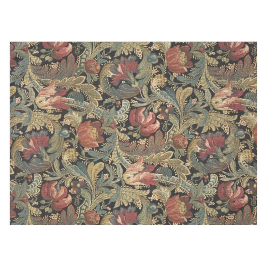 Rich Floral Tapestry Brocade Antiek Classic Tafelkleed (Voorkant (Horizontaal))