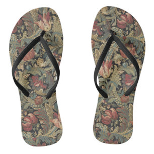 Rich Floral Tapestry Brocade Antiek Classic Teenslippers