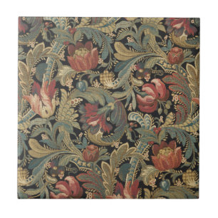 Rich Floral Tapestry Brocade Antiek Classic Tegeltje