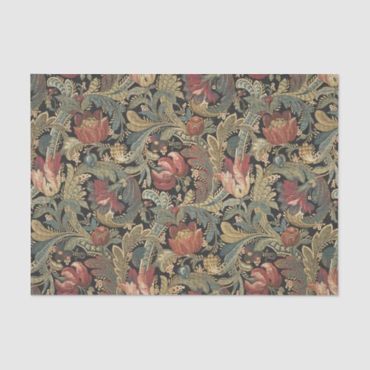 Rich Floral Tapestry Brocade Antiek Classic Tissuepapier (Voorkant)