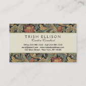 Rich Floral Tapestry Brocade Antiek Classic Visitekaartje (Achterkant)