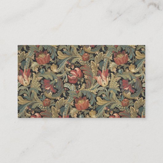 Rich Floral Tapestry Brocade Antiek Classic Visitekaartje (Achterkant)