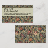 Rich Floral Tapestry Brocade Antiek Classic Visitekaartje (Voorkant / Achterkant)