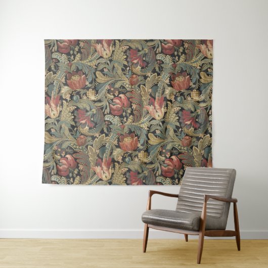 Rich Floral Tapestry Brocade Antiek Classic Wandkleed (In Situ (horizontaal))