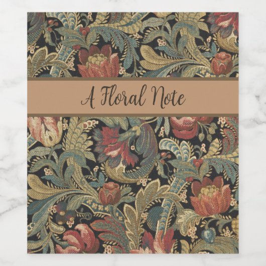 Rich Floral Tapestry Brocade Antiek Classic Wijn Etiket (Enkel label)