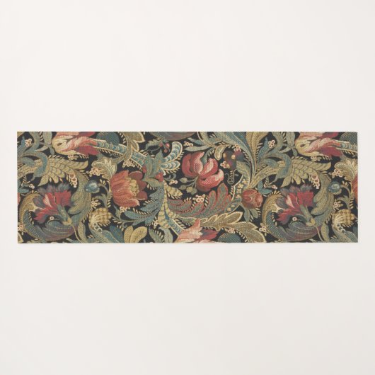 Rich Floral Tapestry Brocade Antiek Classic Yogamat (Achterkant (horizontaal))