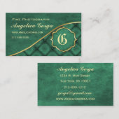 Rich Forest Green Damask Visitekaartje (Voorkant / Achterkant)