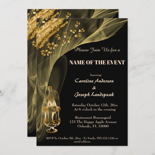 Rich Gold Nuggets met Champagne in Ice-Bucket Inv Kaart (Voorkant / Achterkant)