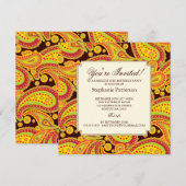 Rich Gold Paisley Pattern Milestone Birthday Party Kaart (Voorkant / Achterkant)