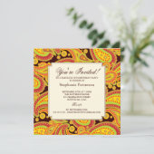 Rich Gold Paisley Pattern Milestone Birthday Party Kaart (Staand voorkant)