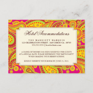 Rich Gold Paisley Pattern Party Enclosure Card Informatiekaartje