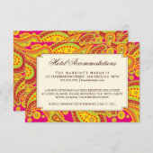 Rich Gold Paisley Pattern Party Enclosure Card Informatiekaartje (Voorkant / Achterkant)