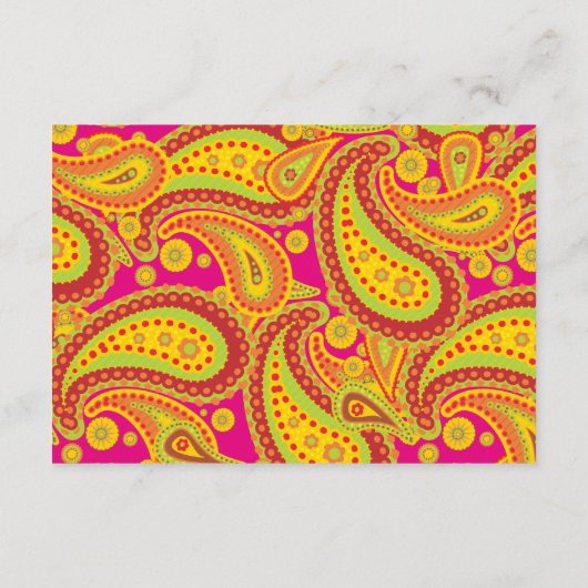 Rich Gold Paisley Pattern Party Enclosure Card Informatiekaartje (Achterkant)