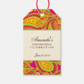 Rich Gold Paisley Pattern Party Gift Label Cadeaulabel (Voorkant)