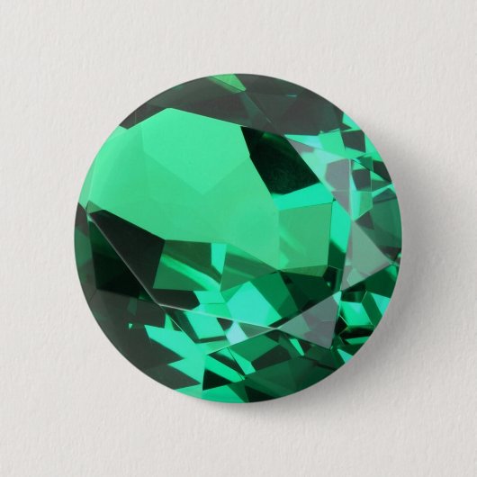 Rich green Emerald May verjaarstone Ronde Button 5,7 Cm (Voorkant)