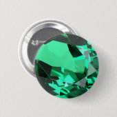 Rich green Emerald May verjaarstone Ronde Button 5,7 Cm (Voorkant /achterkant)