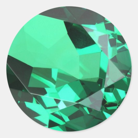 Rich green Emerald May verjaarstone Ronde Sticker (Voorkant)