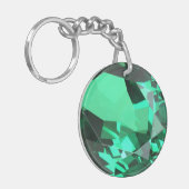 Rich green Emerald May verjaarstone Sleutelhanger (Voorkant Links)