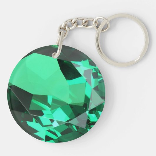Rich green Emerald May verjaarstone Sleutelhanger (Achterkant)