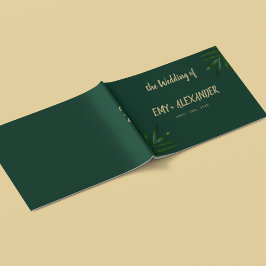 Rich Green Golden Theme Gastenboek