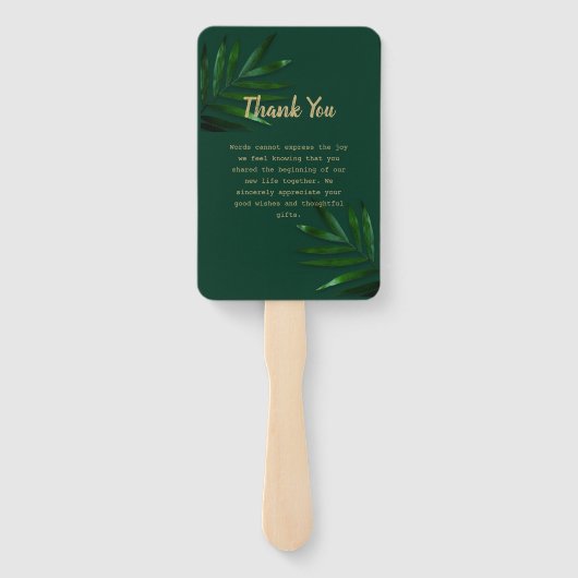 Rich Green Golden Theme-programma Handwaaier (Achterkant)