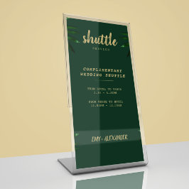 Rich Green Golden Theme Save The Date Reclamebord Met Voetstuk