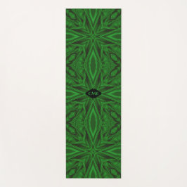 Rich Green Modern Fractal Pattern Yogamat