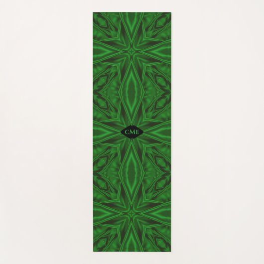 Rich Green Modern Fractal Pattern Yogamat (Voorkant)