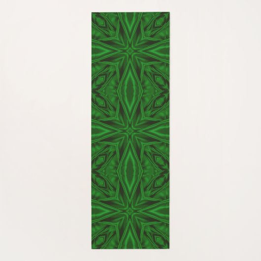 Rich Green Modern Fractal Pattern Yogamat (Achterkant)