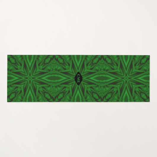Rich Green Modern Fractal Pattern Yogamat (Voorkant (horizontaal))
