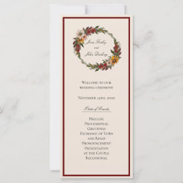 Rich Herfst Florals Wedding Programme