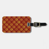 Rich Holiday Damask Bagagelabel (Voorkant horizontaal)