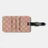 Rich Holiday Damask Bagagelabel (Achterkant horizontaal)